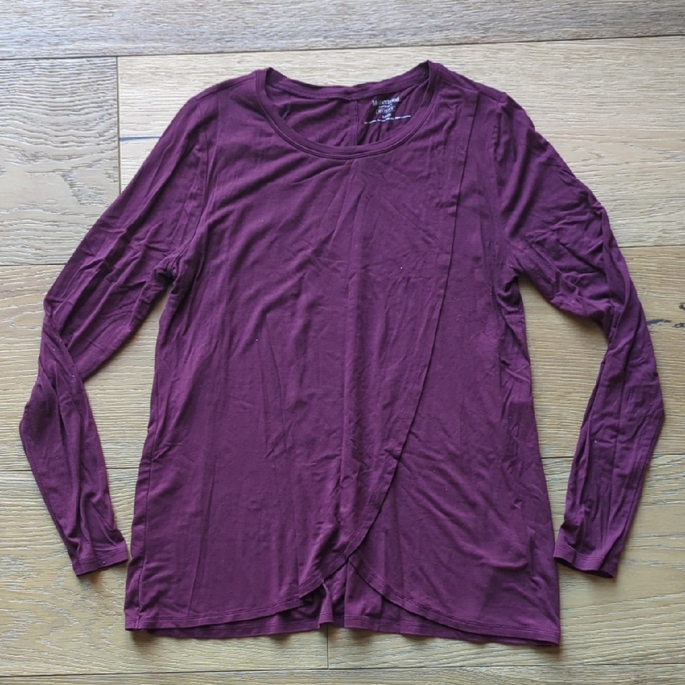 Motherhood Maternity Nursing | Burgundy Long Sleeve Top